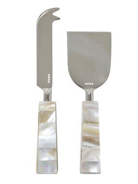Anna New York Mother of Pearl Cheese Knives, Set of 2, New in Box